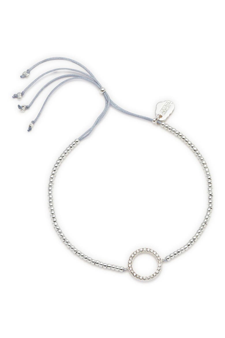 Louise Cubic Zirconia Circle Slide Bracelet, Alternate, color, SILVER