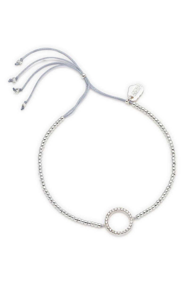 Estella Bartlett Louise Cubic Zirconia Circle Slide Bracelet, Alternate, color, Silver