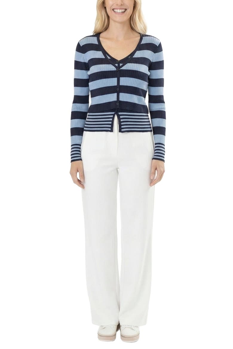 Striped Long Sleeve Knit Top, Main, color, LIGHT BLUE NAVY