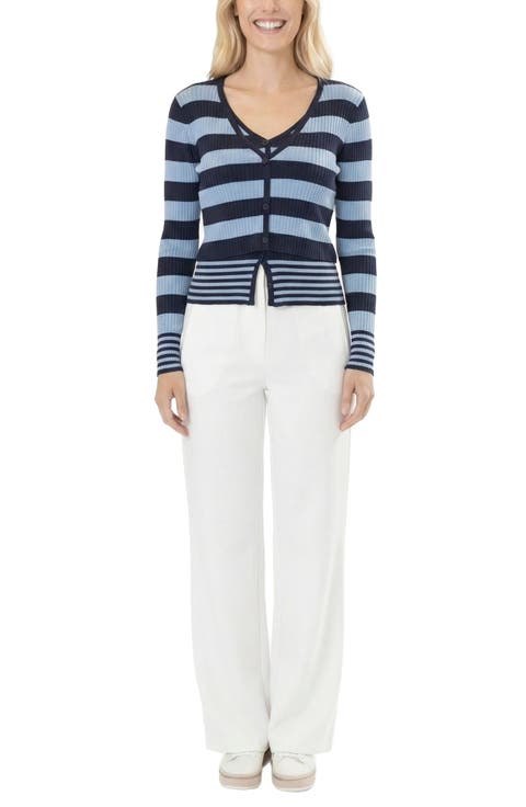 Striped Long Sleeve Knit Top