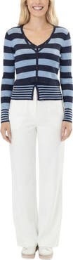 AREA STARS Striped Long Sleeve Knit Top