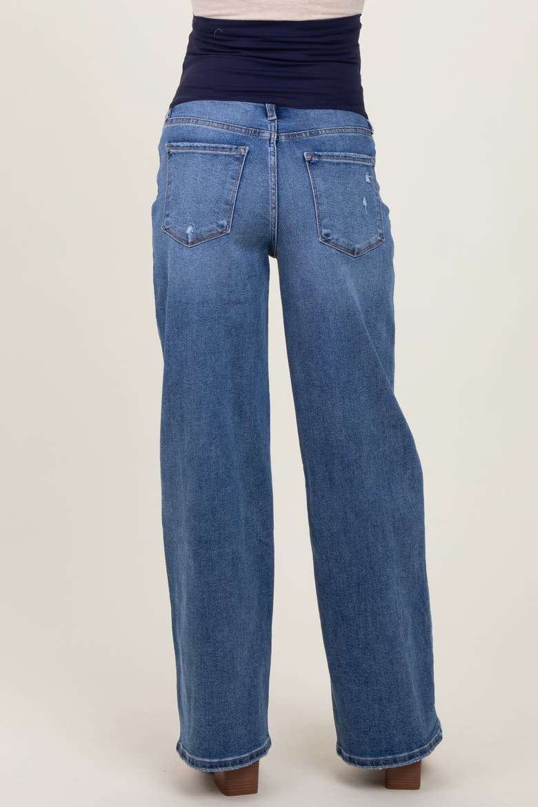 Washed Wide Leg Maternity Jeans, Alternate, color, Blue