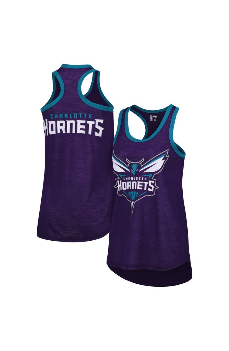 G-III 4HER BY CARL BANKS Women's G-III 4Her by Carl Banks Purple Charlotte Hornets Showdown Scoop-Neck Racerback Tank Top, Main, color, 