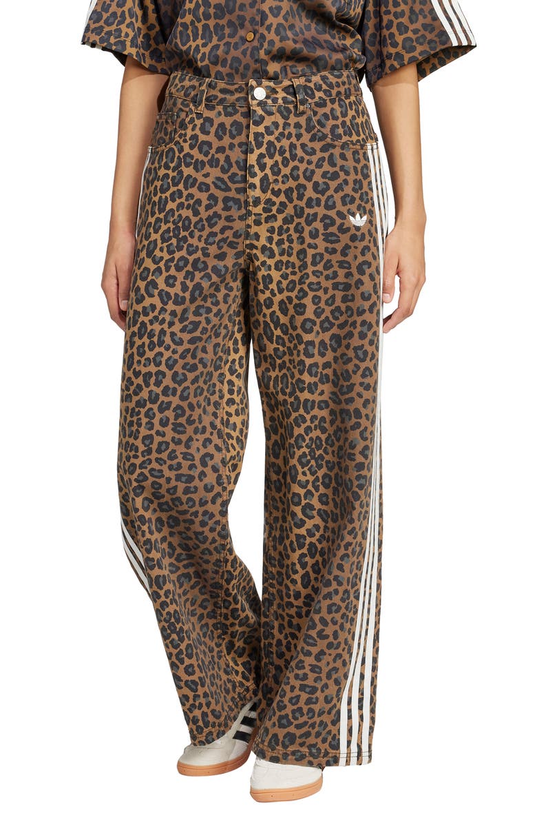 adidas Originals Leopard Print Loose Pants, Main, color,