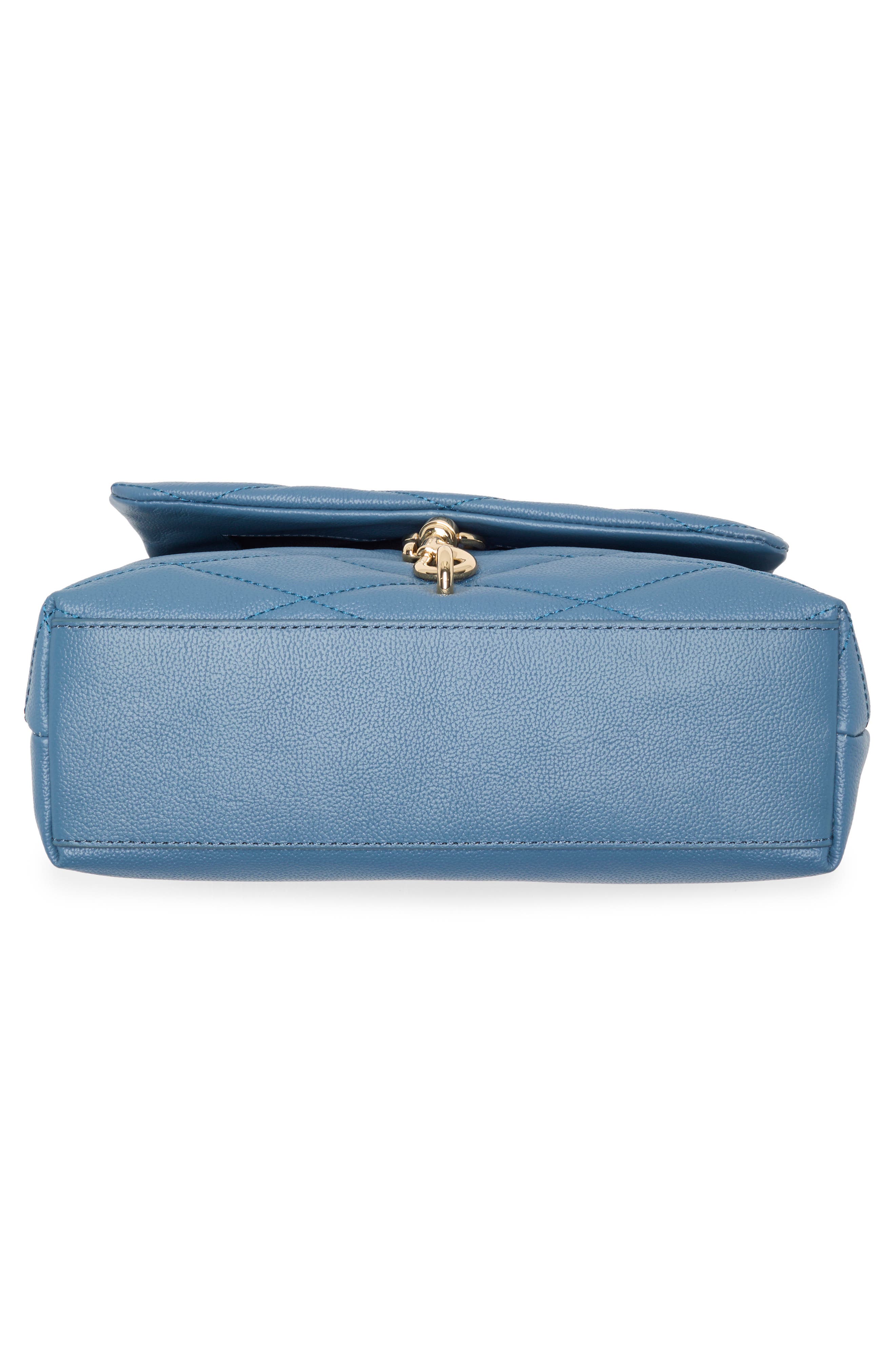 Edie Quilted Leather Convertible Shoulder Bag, Alternate, color, CIELO