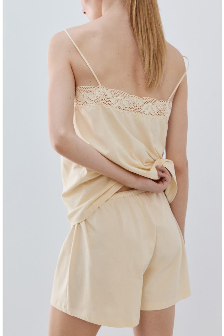 Cotton Pajama Shorts, Alternate, color, PASTEL YELLOW