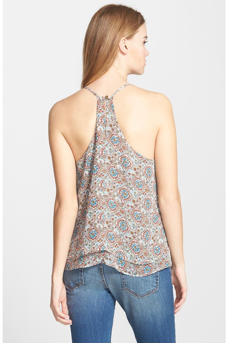 Double Layer Halter Top, Alternate, color, TAN KANGAROO MIRAGE PRINT