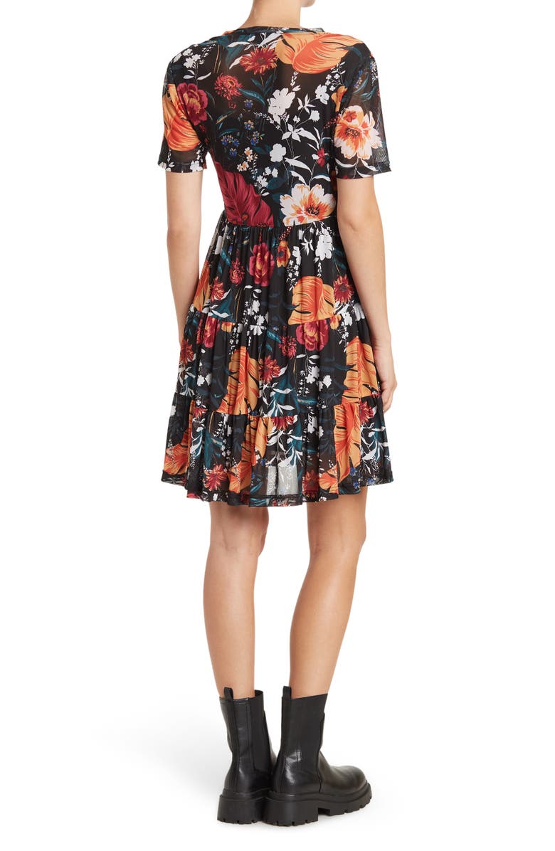 Love By Design Cate Floral Print Tiered T-Shirt Dress, Alternate, color, 