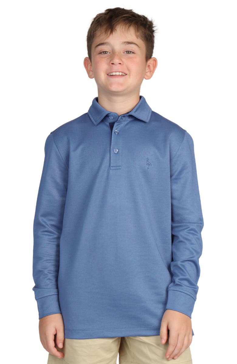 TailorByrd Kids' Long Sleeve Polo, Main, color, Slate Blue