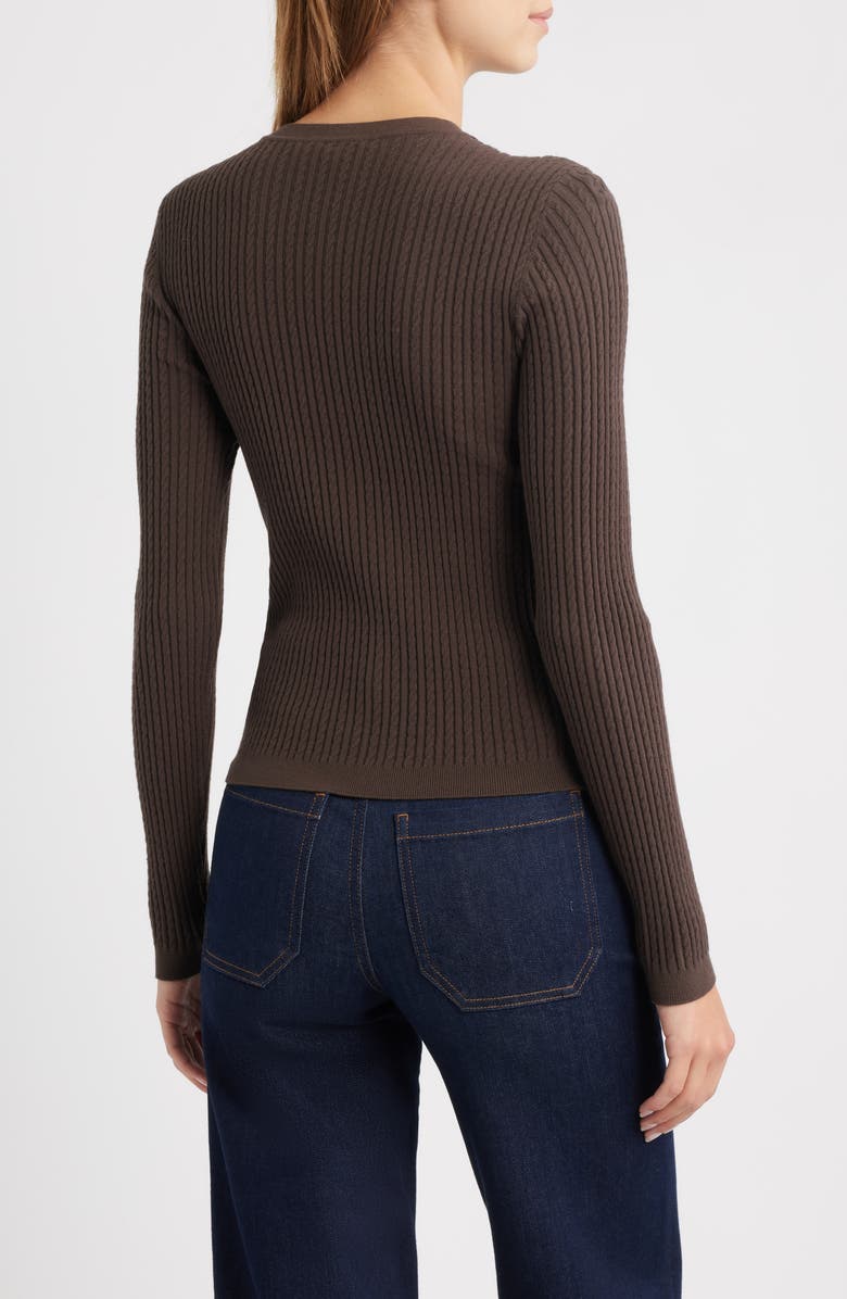 FRAME The Fine Cable Sweater, Alternate, color, Coffee