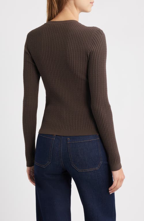 Frame The Fine Cable Sweater In Brown