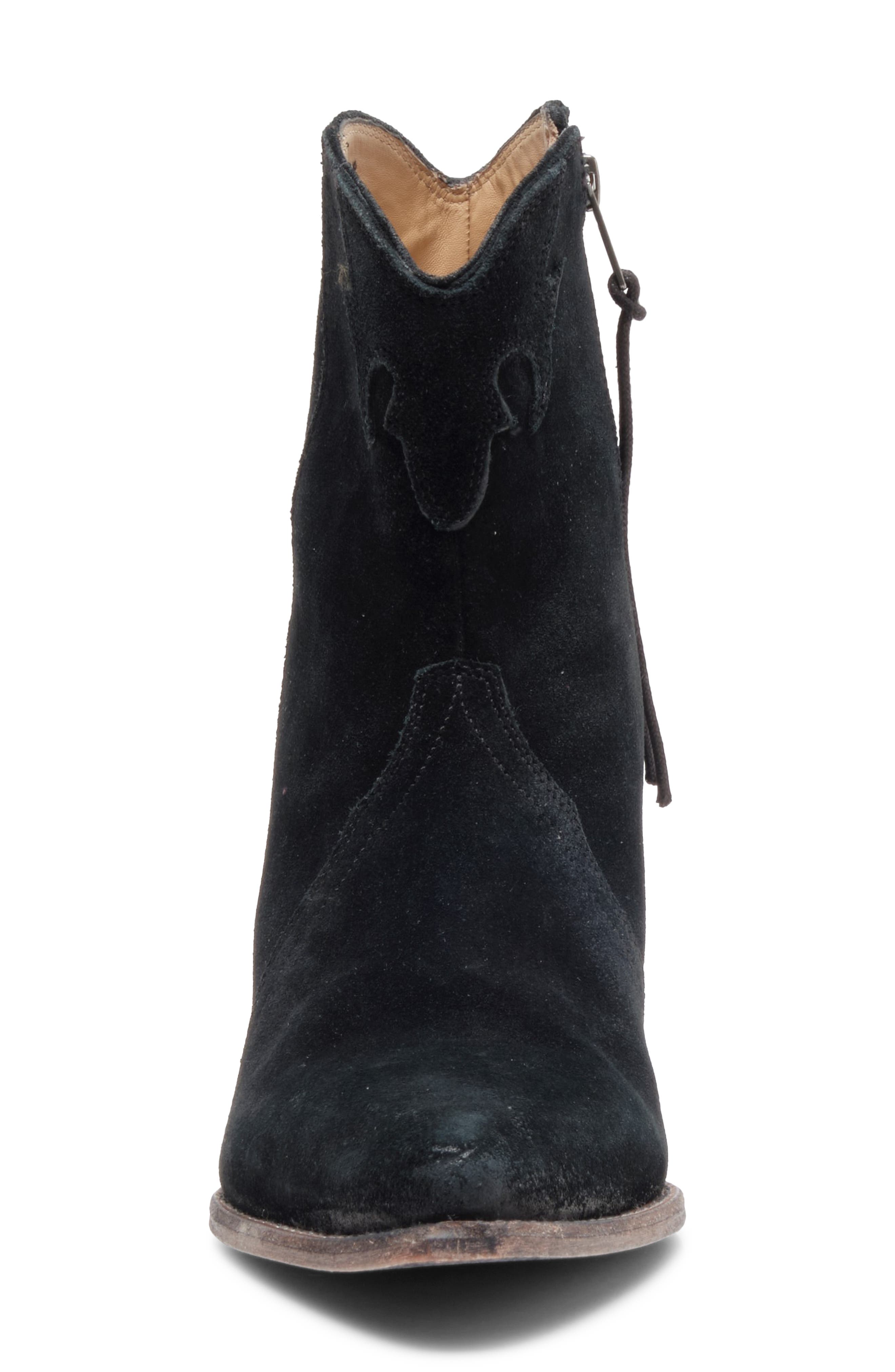 Free People New Frontier Western Bootie, Alternate, color, Black Suede