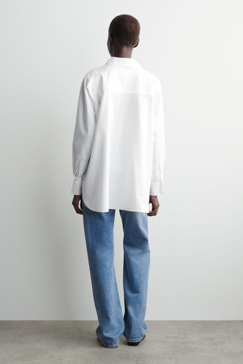 Relaxed Cotton Shirt, Alternate, color, WHITE
