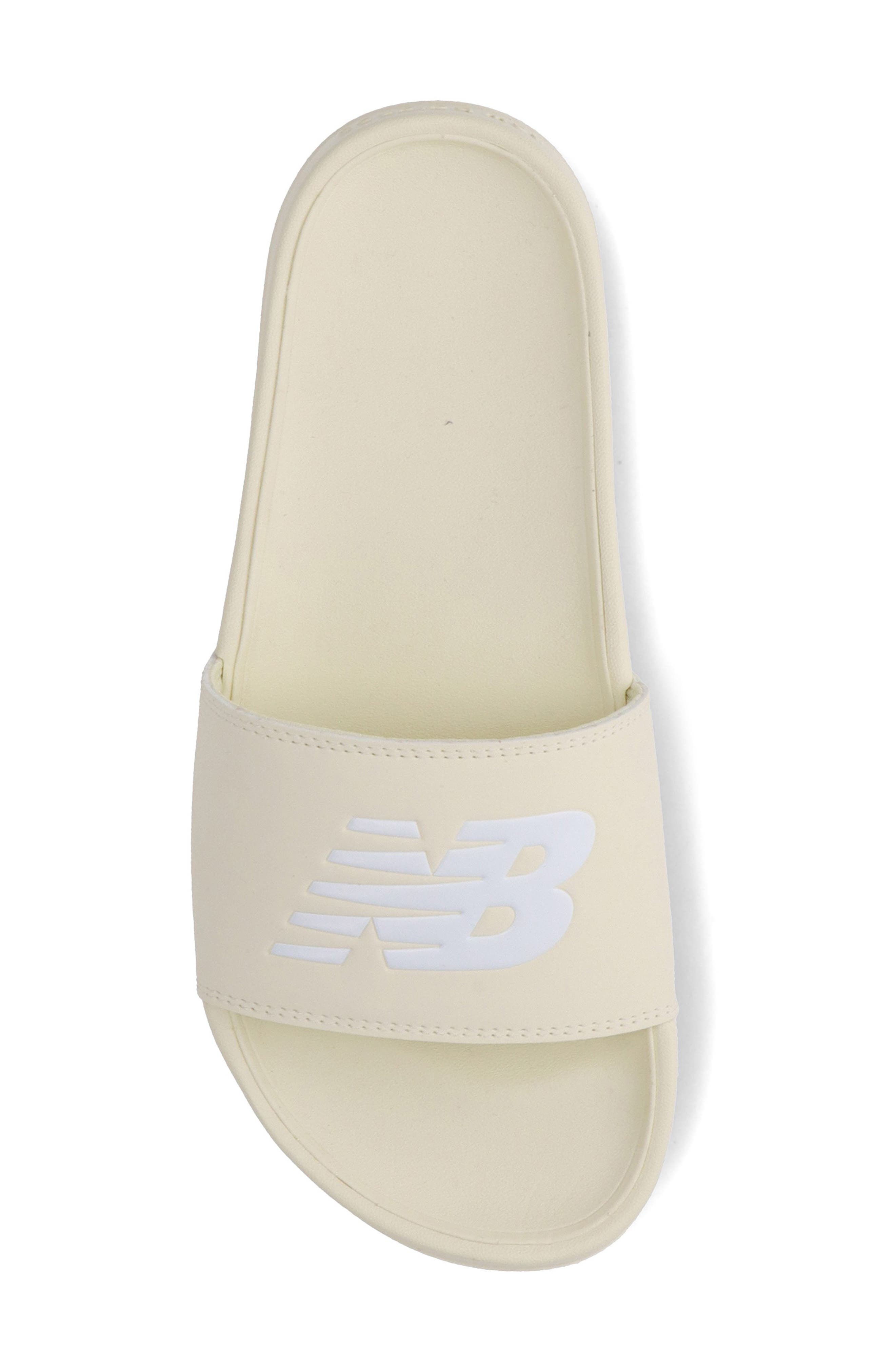 New Balance 200 Faux Fur Slide Sandal, Alternate, color, Calcium/ White