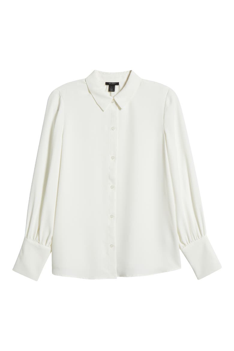 Long Sleeve Button-Up Shirt, Alternate, color, NEW IVORY