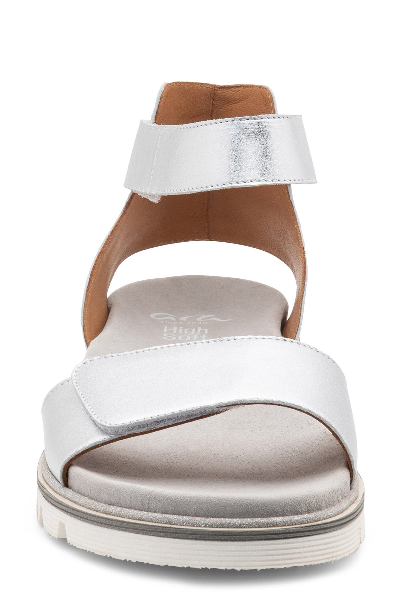 ara Kasandra Sandal, Alternate, color, Silver Metallic Calf