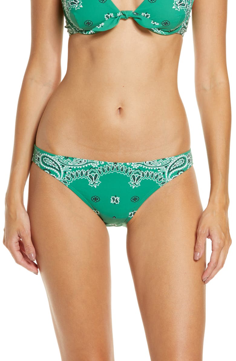 Tory Burch Print Hipster Bikini Bottoms, Main, color, 