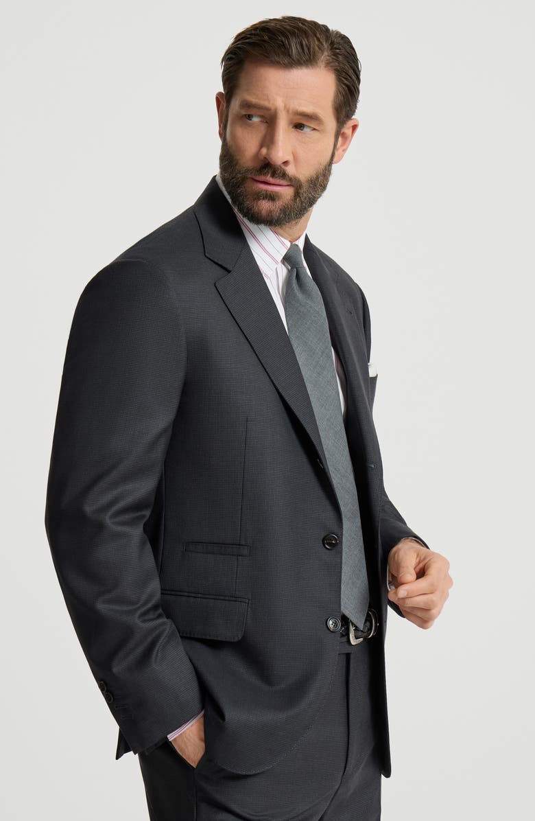 Brunello Cucinelli Houndstooth blazer, Alternate, color, Anthracite