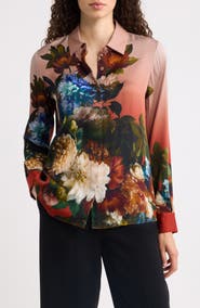 Elie Tahari The Shae Print Silk Blend Shirt