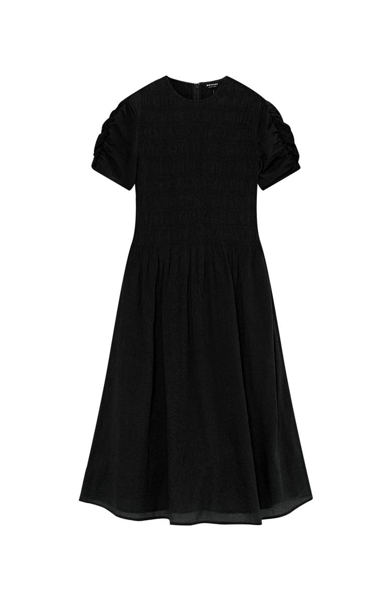 Whistles Avery Smoked Dress, Alternate, color, Black