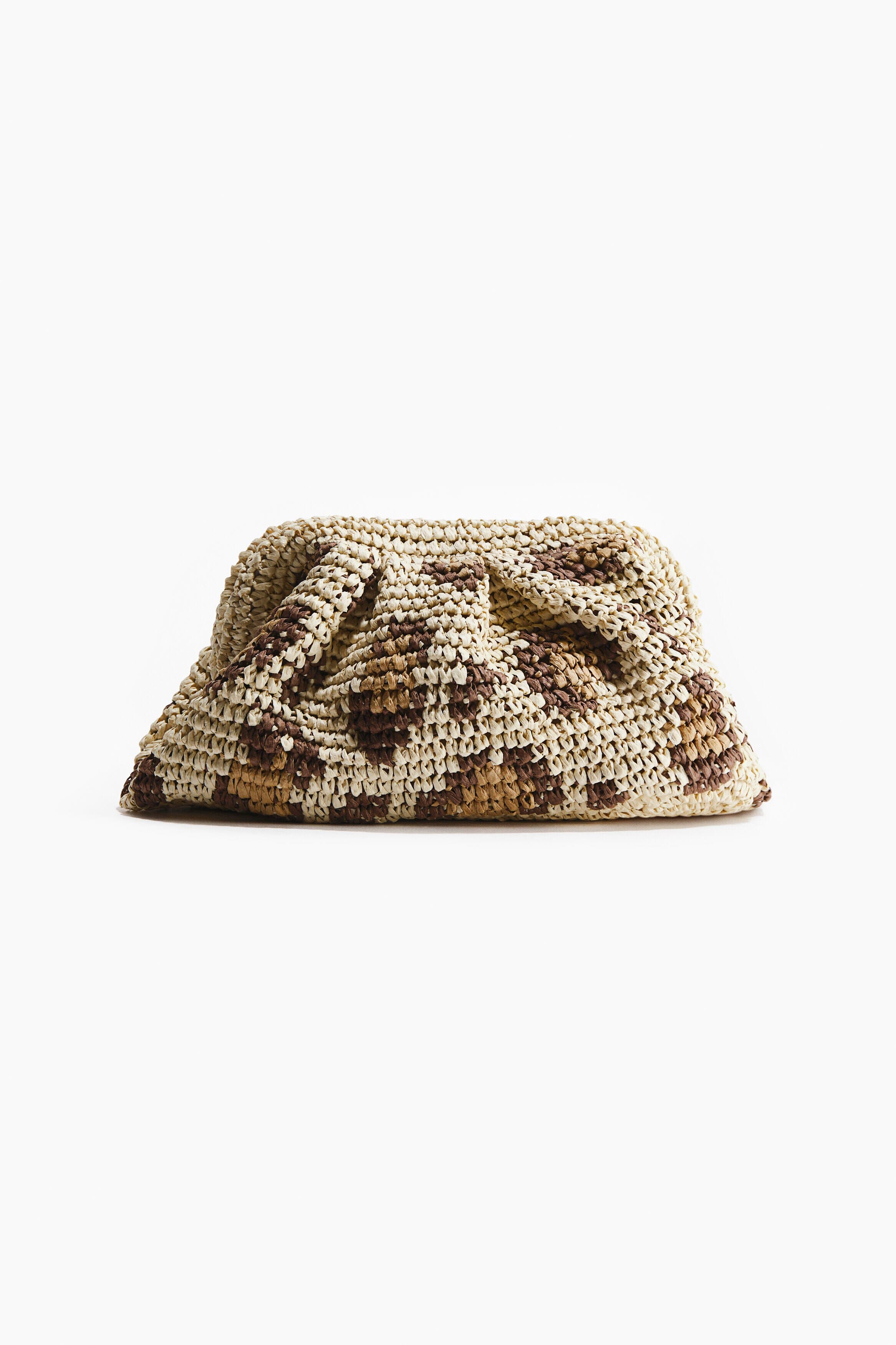 H&M Straw Clutch, Alternate, color, Beige/Leopard Print