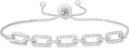 Queen Jewels Sterling Silver Cubic Zirconia Paperclip Bracelet