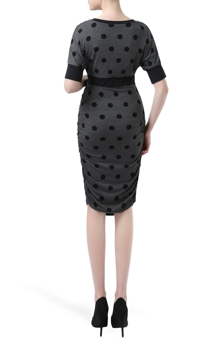 Kimi and Kai 'Layna' Polka Dot Batwing Maternity Dress, Alternate, color, 
