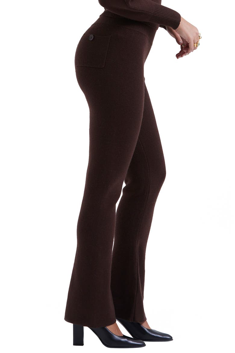 Nereida Rib Flare Pants, Alternate, color, CHOCOLATE BROWN