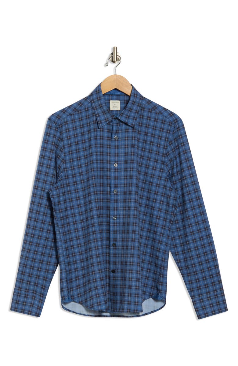 CONSTRUCT Plaid Long Sleeve Button-Up Shirt, Alternate, color, Dark Denim