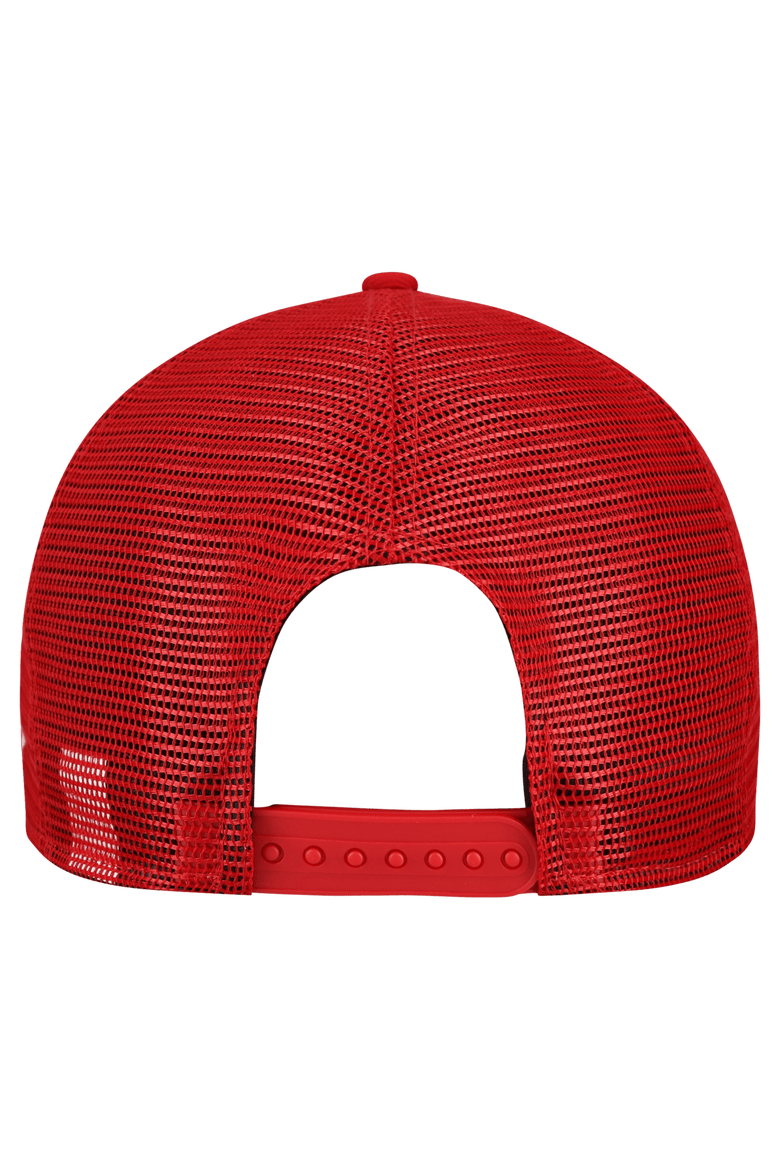 Men's New Era  Gray/Red Tampa Bay Buccaneers Cork Split Panel 9FIFTY Trucker Snapback Hat, Alternate, color, Gray