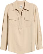 Anne Klein Long Sleeve Half Zip Pullover