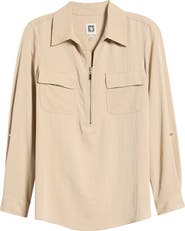 Anne Klein Long Sleeve Half Zip Pullover