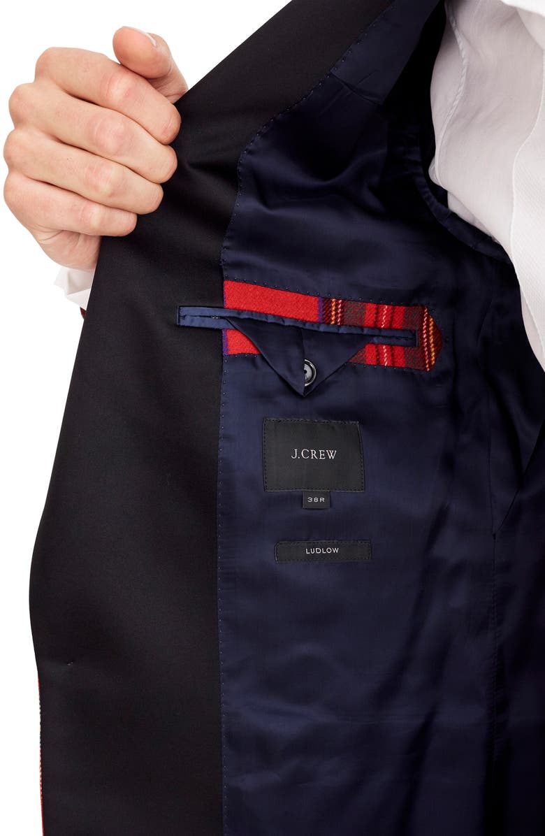 J.Crew Ludlow Slim Fit Tartan Wool Blend Dinner Jacket, Alternate, color, 