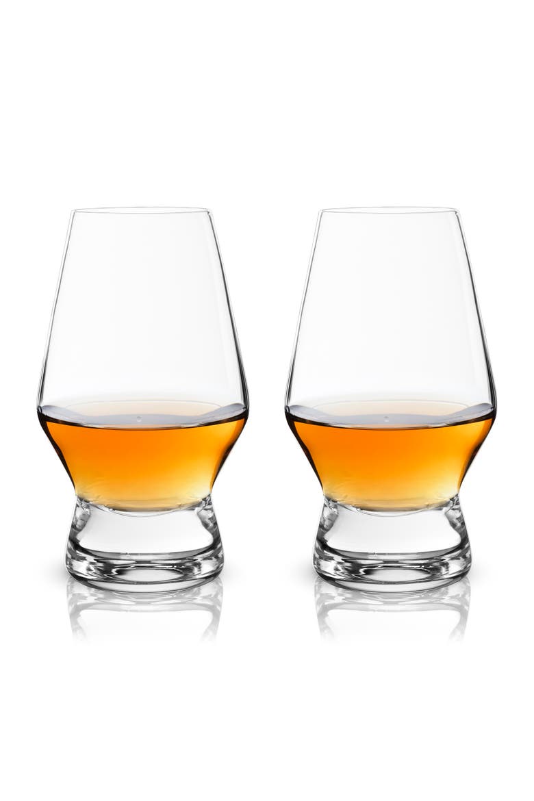 Raye Crystal Footed Scotch Glasses Set of 2, Main, color, CLEAR