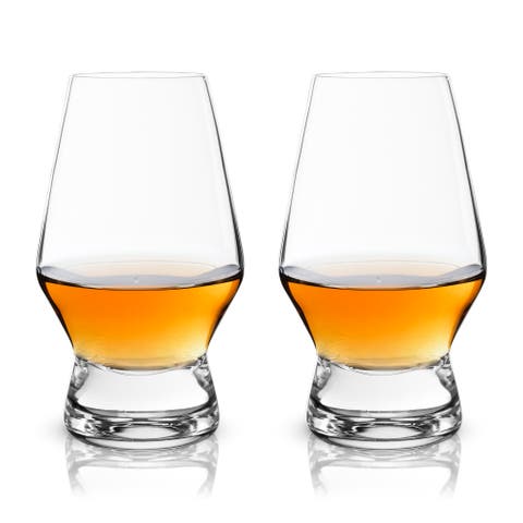 Raye Crystal Footed Scotch Glasses Set of 2