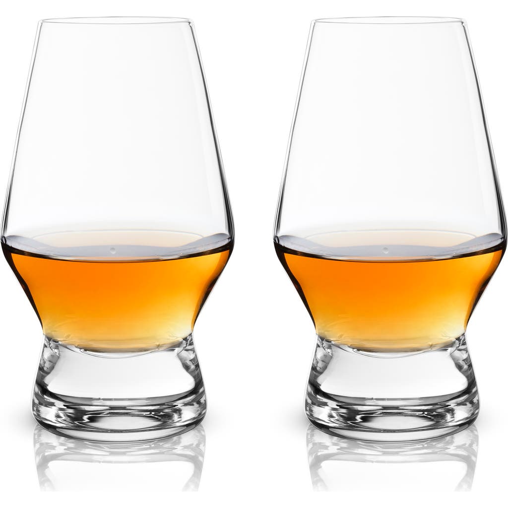 Viski Raye Crystal Footed Scotch Glasses Set Of 2