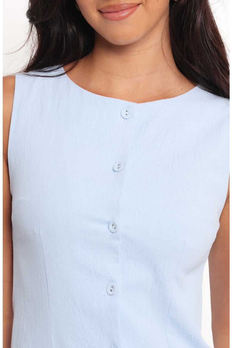 Este Cotton Button-Up Minidress, Alternate, color, BLUE
