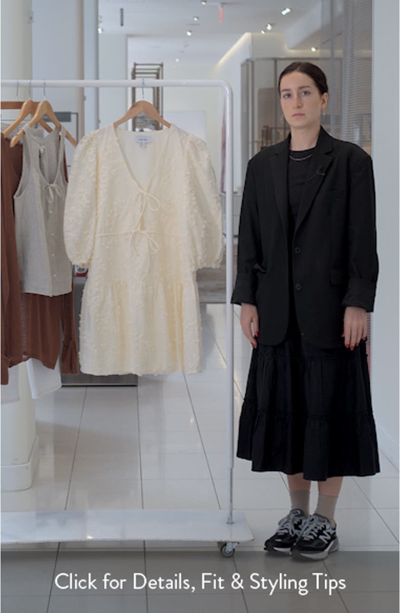 Embroidered Puff Sleeve Cotton Mini Sundress, sales video thumbnail