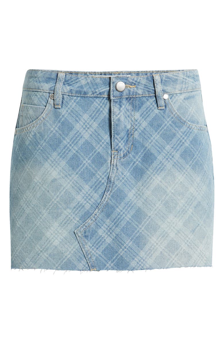 PTCL Xyla Plaid Denim Miniskirt, Alternate, color, Light Indigo