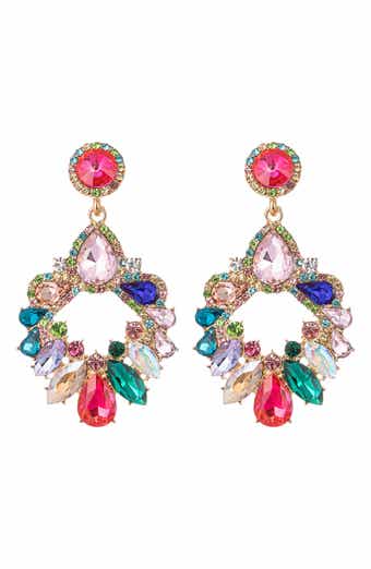 EYE CANDY LOS ANGELES Rainy Rainbow Crystal Drop Earrings