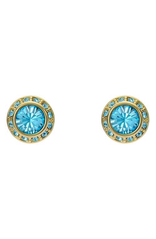 Ted Baker Soletia Solitaire Sparkle Stud Earrings In Gold Tone Aquamarine Crystal