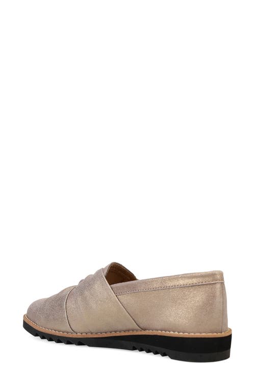 Eileen Fisher Eena Metallic Suede Twist Slip-on Loafers In Platinum