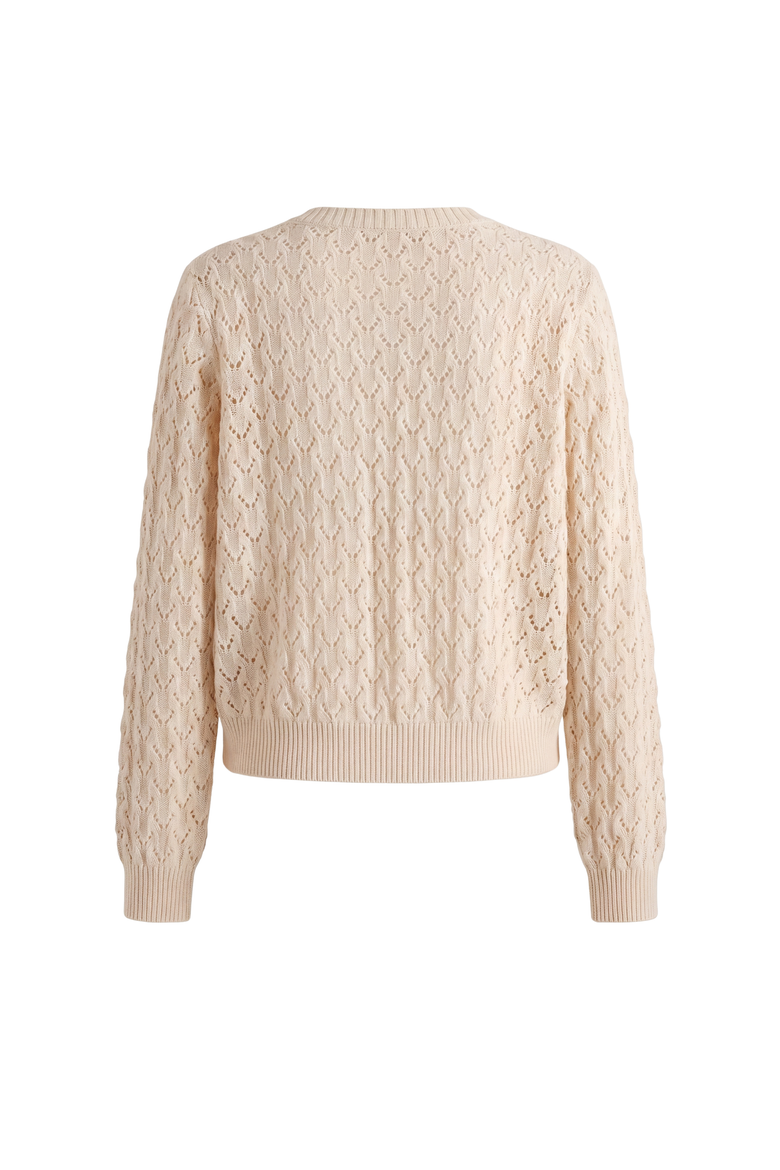 August Pointelle Cardigan, Alternate, color, Ivory