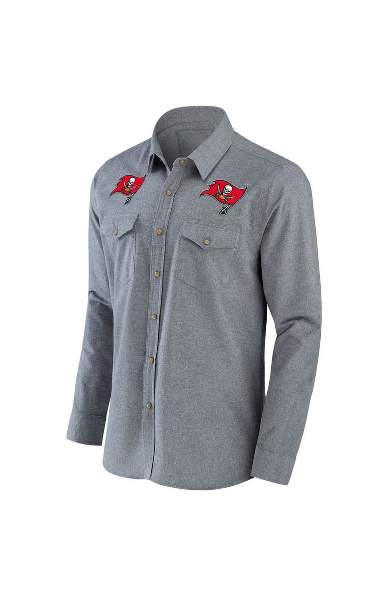 NFL X DARIUS RUCKER Men's NFL x Darius Rucker Collection by Fanatics Gray Tampa Bay Buccaneers Chambray Button-Up Long Sleeve Shirt, Alternate, color,