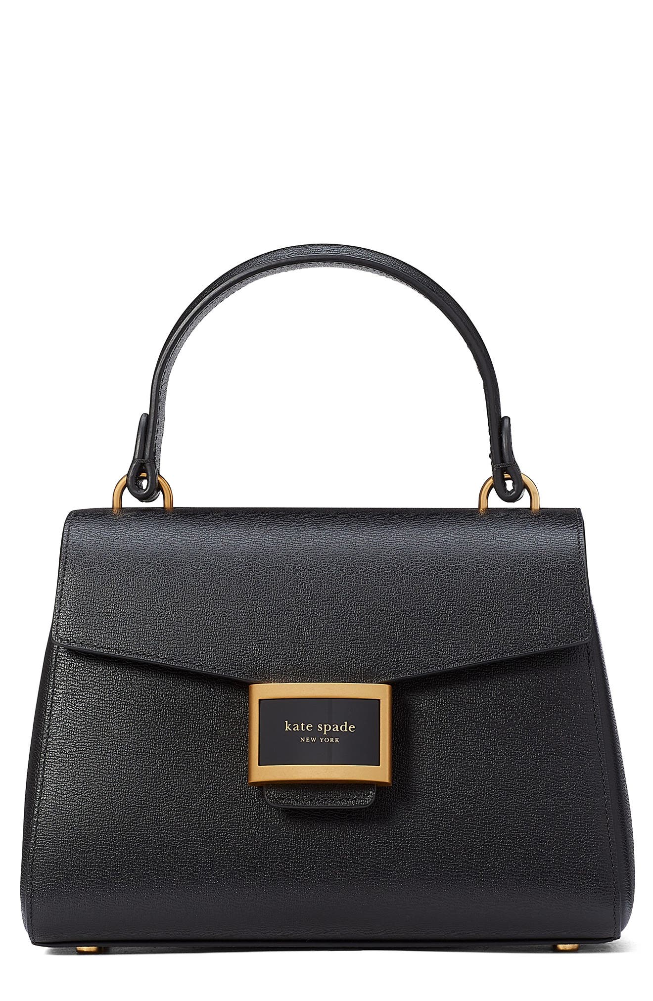 Kate Spade New York small katy textured leather top handle bag, Main, color, 