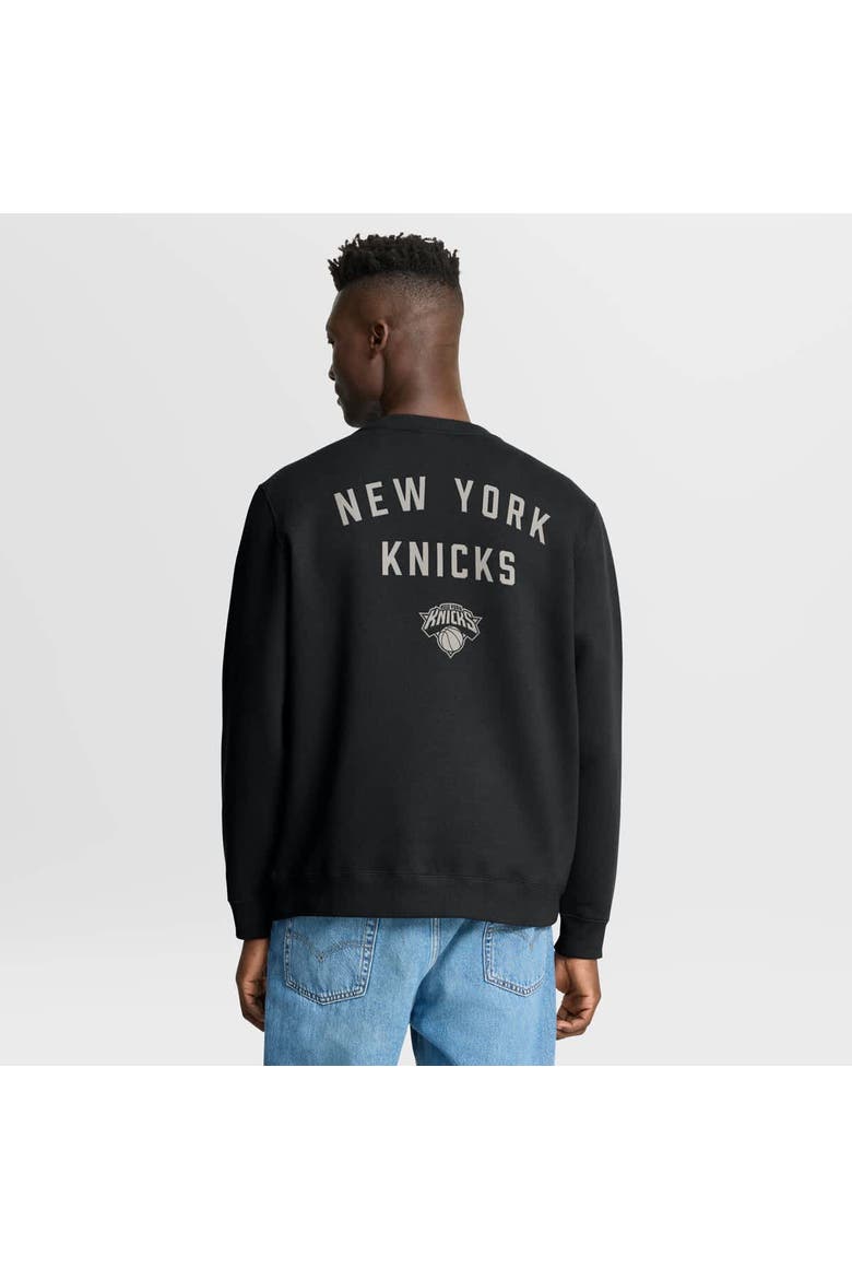 Men's Fanatics Black New York Knicks Crossover Collection Defensive Rotation Drill Premium Pullover Sweatshirt, Alternate, color, Black