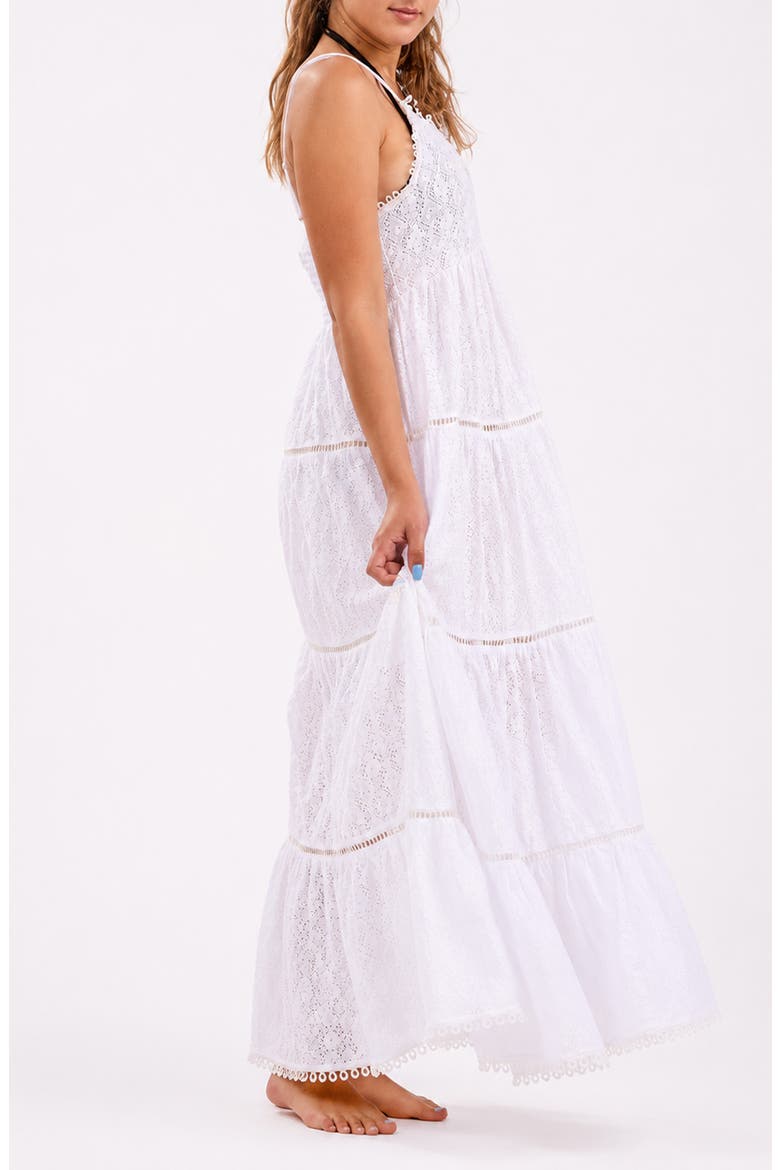 Lace Cover Up Maxi Dress, Alternate, color, WHITE