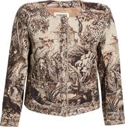L'AGENCE Lian Collarless Crop Cotton Blend Jacket