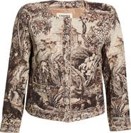 L'AGENCE Lian Collarless Crop Cotton Blend Jacket