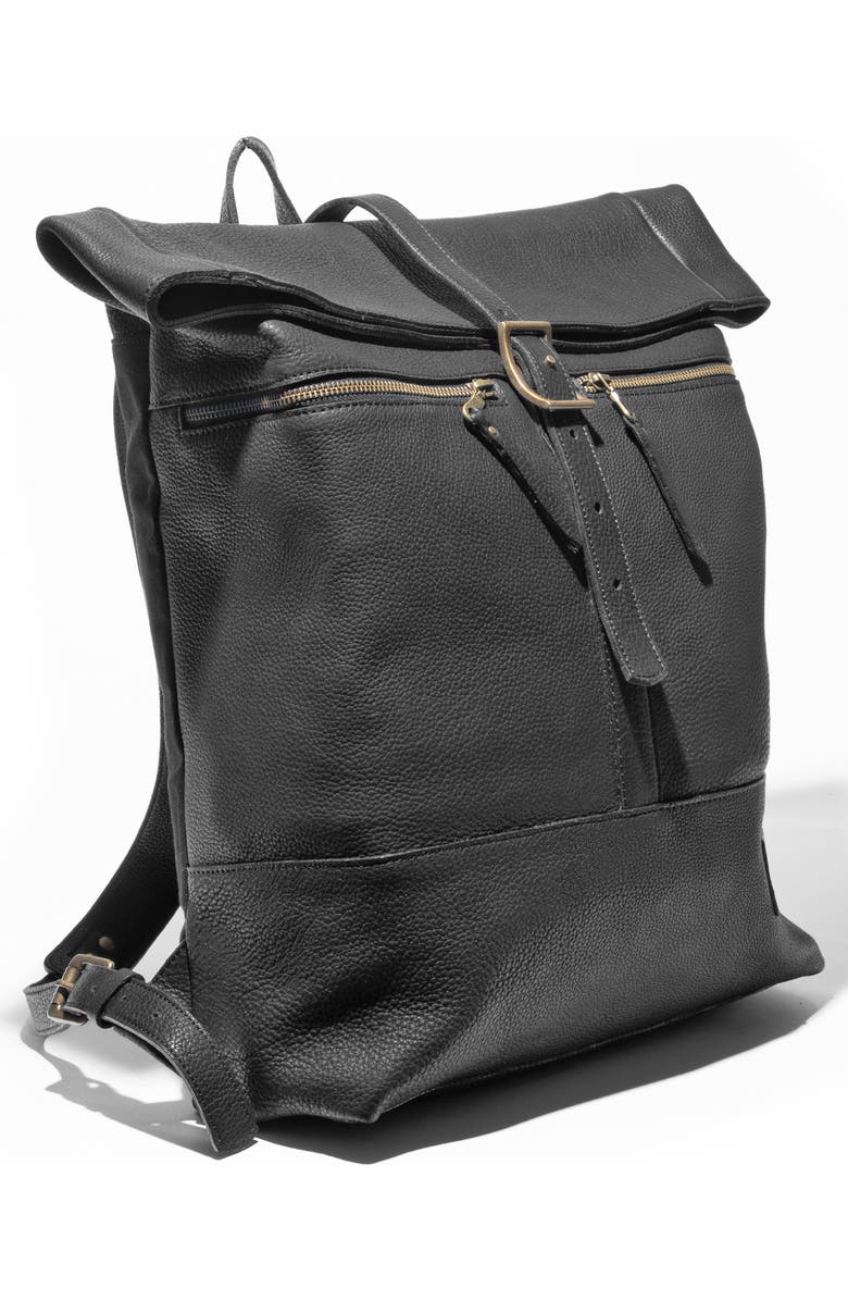 Will Leather Goods Roll Top Backpack, Alternate, color, Black
